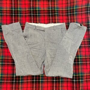 Billy Reid Herringbone Flat Front Gray Men's Dress Pants